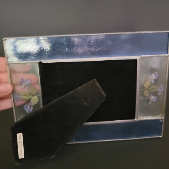 Vintage 7.75x5.75 Glass Frame w/ Pressed Flowers Fits 5x7 Photo - Picture 4 of 10